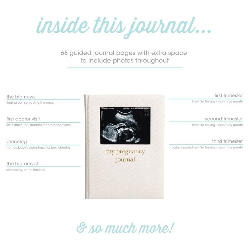 Pear Head Linen Pregnancy Journal, Milestone Tracker, Baby Keepsake Book, Gift for Expecting Moms, Sonogram Photo Insert, My Pregnancy Journal, Gender-Neutral Baby Gift, Beige - Image 2